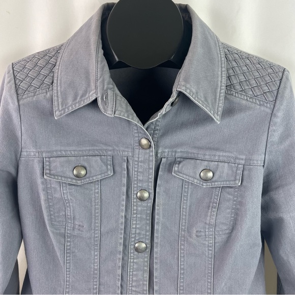 Tribal Jeans Womens Jean Jacket Denim Woven Shoulder Collar Pockets size - Picture 4 of 12